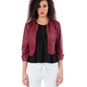 bolero in pelle donna rosso mesia 5