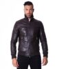 bomber brown nappa lamb leather jacket