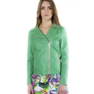 elis green color lamb leather jacket vintage effect 5