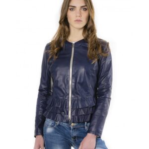 f105bl blue color lamb leather jacket wit
