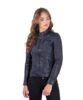giacca in pelle da donna vera pelle biker con collo alla coreana colore blu giulia collezione donna autunno inverno 13