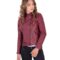 giacca in pelle donna modello chiodo biker con zip trasversale colore vinaccio karim collezione donna autunno inverno 5
