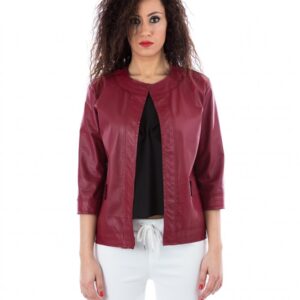 giacchino in pelle donna rosso soprabito emma 5