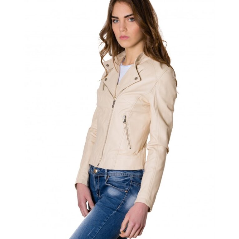 karim beige color lamb leather biker jacket soft smooth effect 2 1