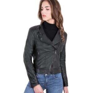 karim dark brown color lamb leather biker jacket soft smooth effect 5