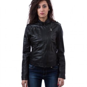 leather jacket genuine lamb leather biker perfecto black 1 3