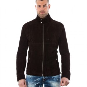 man leather jacket central shirt collar davide suede 5
