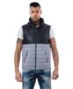 man leather sleeveless gilet jacket grey blue tommy