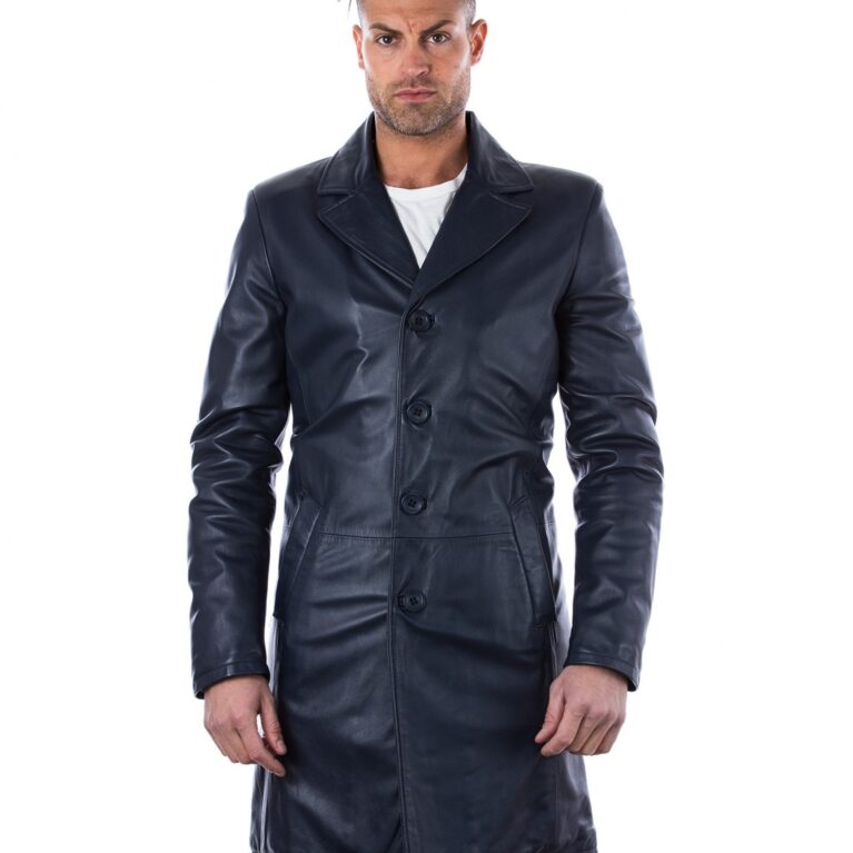 man long leather jacket brown color mod 032 matrix 9