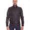 men s leather jacket genuine soft leather style bomber bicolor wool cuffs and bottom central zip black color mod alex