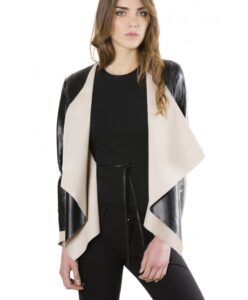 monic black colour nappa lamb leather jacket smooth effect 5
