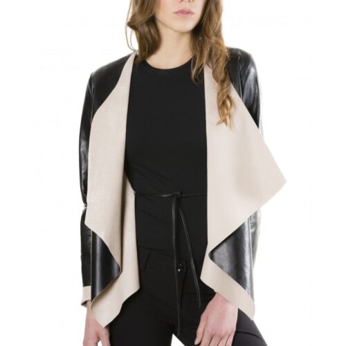 monic black colour nappa lamb leather jacket smooth effect 5