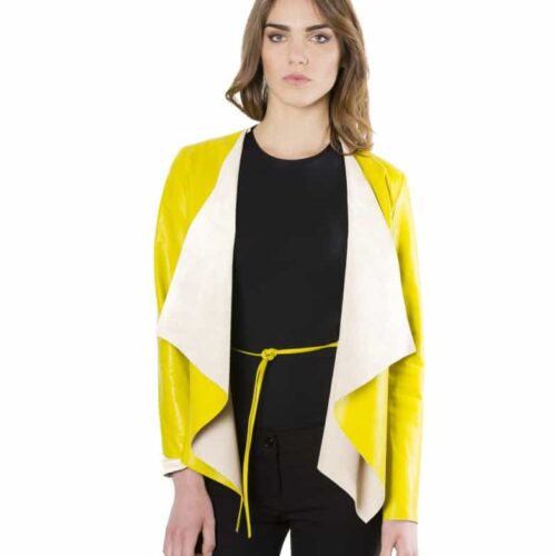 monic blue color nappa lamb leather jacket smooth effect 5