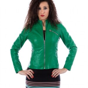 women s quilted leather jacket biker yellow color geny spring summer women s collection 5